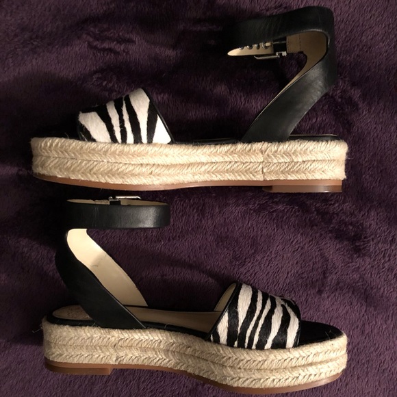 Espadrille Sandals Flatforms Zebra Vince Camuto - Picture 6 of 9